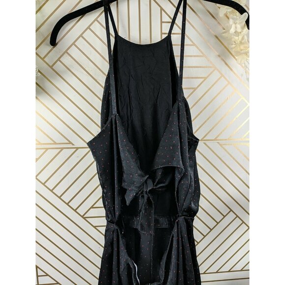 Zara Women's Sleeveless Polka Dot Black Red Romper Tie Back Size Medium - Picture 6 of 9